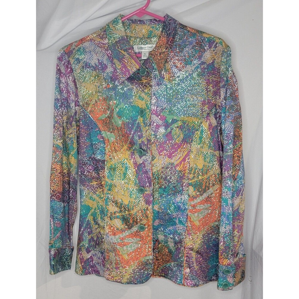Coldwater Creek Womens PL Petite Large Blazer Jacket Colorful Business NWT